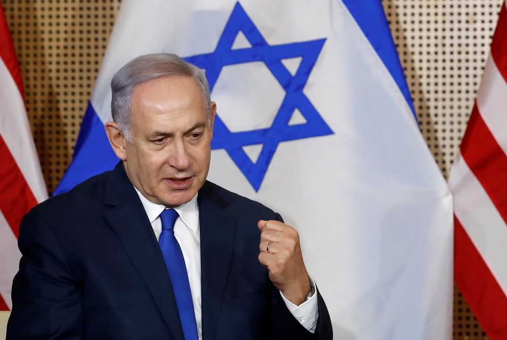 Israeli Prime Minister Benjamin Netanyahu speaks as he meets with US Vice President Mike Pence, not pictured, in Warsaw, Poland, on Thursday. — Reuters