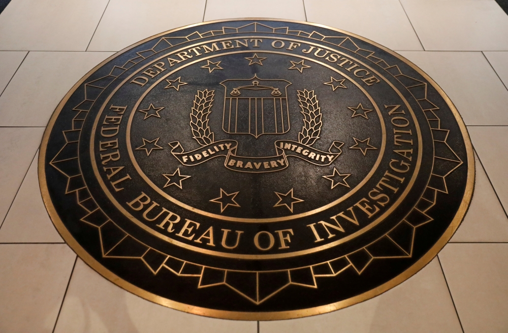The Federal Bureau of Investigation seal is seen at FBI headquarters in Washington, US. — Reuters