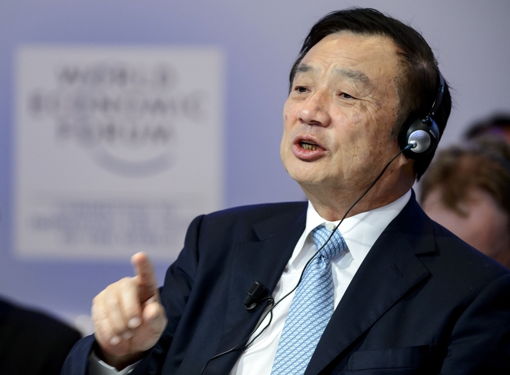 Huawei Founder and CEO Ren Zhengfei speaks during a session of the World Economic Forum (WEF) annual meeting in Davos in this Jan. 22, 2015 file photo. — AFP