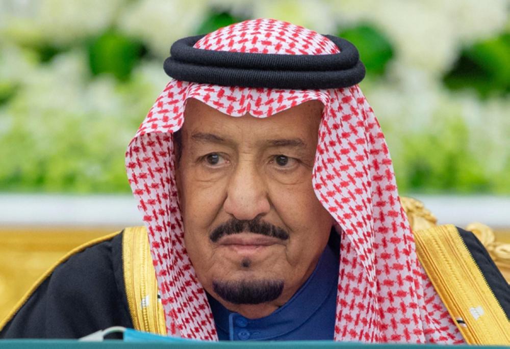 Custodian of the Two Holy Mosques King Salman chairs the Council of Ministers’ session at Al-Yamamah Palace in Riyadh on Tuesday. — SPA 