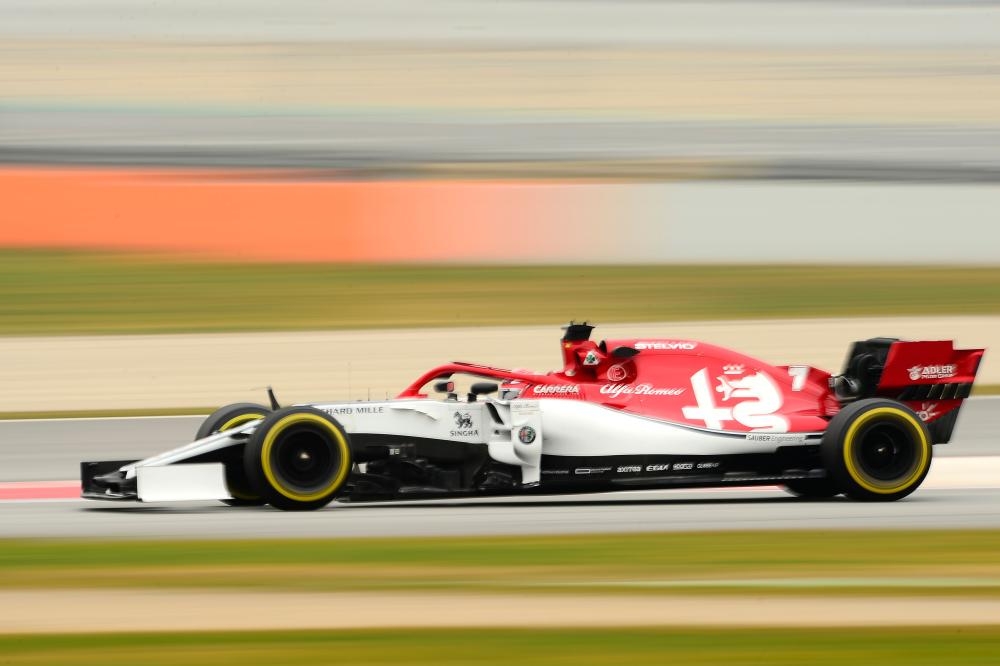 Alpha Romeo’s Finnish driver Kimi Raikkonen takes part in the tests for the new Formula One Grand Prix season at the Circuit de Catalunya in Montmelo in the outskirts of Barcelona Wednesday. — AFP 