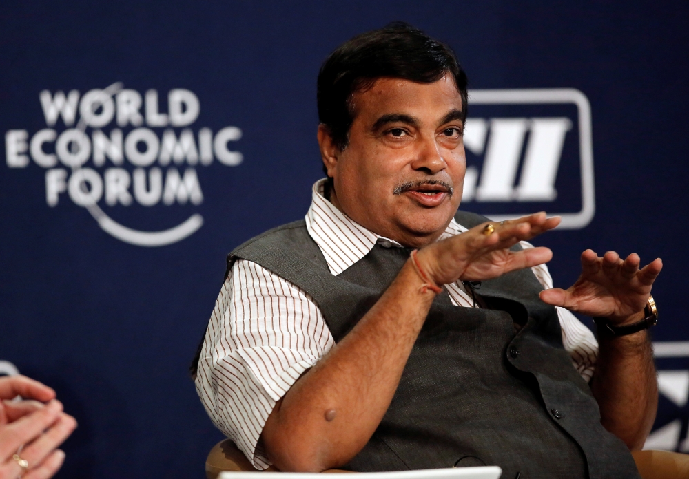 India’s Transport Minister Nitin Gadkari speaks during the India Economic Summit 2014 at the World Economic Forum in New Delhi in this Nov. 5, 2014 file photo. — Reuters