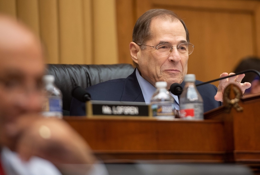 US Representative Jerry Nadler, Democrat of New York, and Chairman of the House Judiciary Committee, speaks during a hearing with acting Attorney General Matt Whitaker on Capitol Hill in Washington, in this Feb. 8, 2019 file photo. — AFP