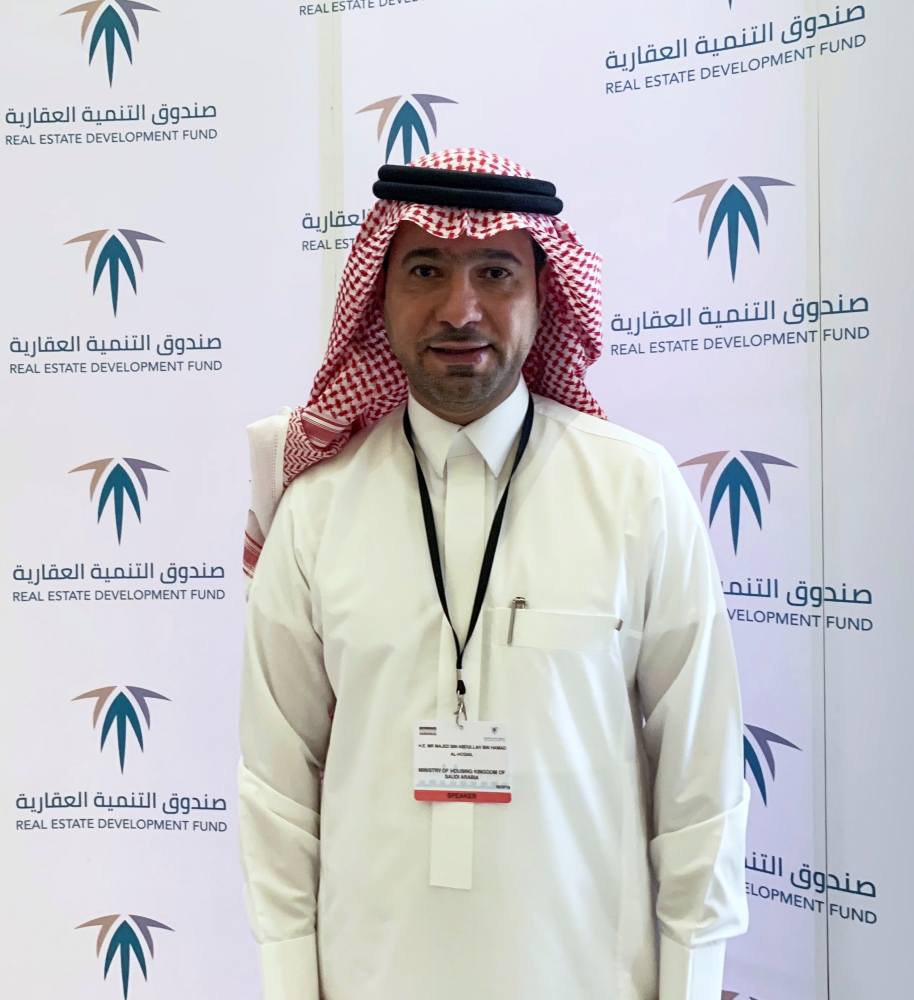 Saudi Arabia's Housing Minister Majed Al-Hogail poses for a picture during a housing conference in Riyadh, Wednesday. — Reuters