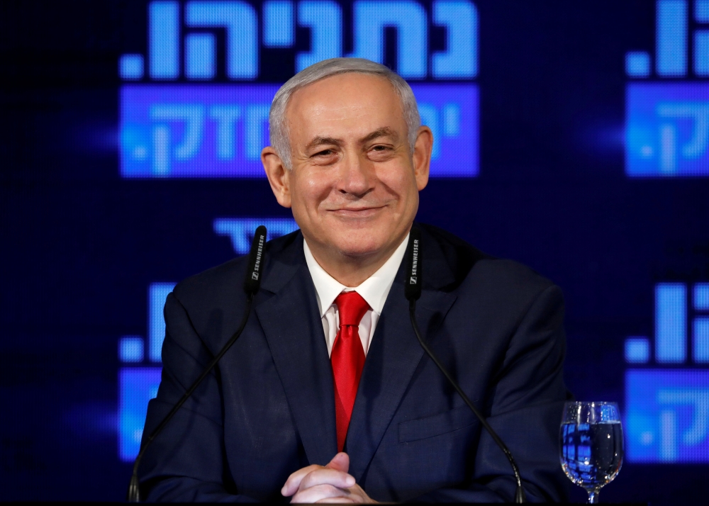 Israeli Prime Minister Benjamin Netanyahu delivers a speech at the launch of Likud party election campaign in Ramat Gan, Israel, in this  March 4, 2019 file photo. — Reuters