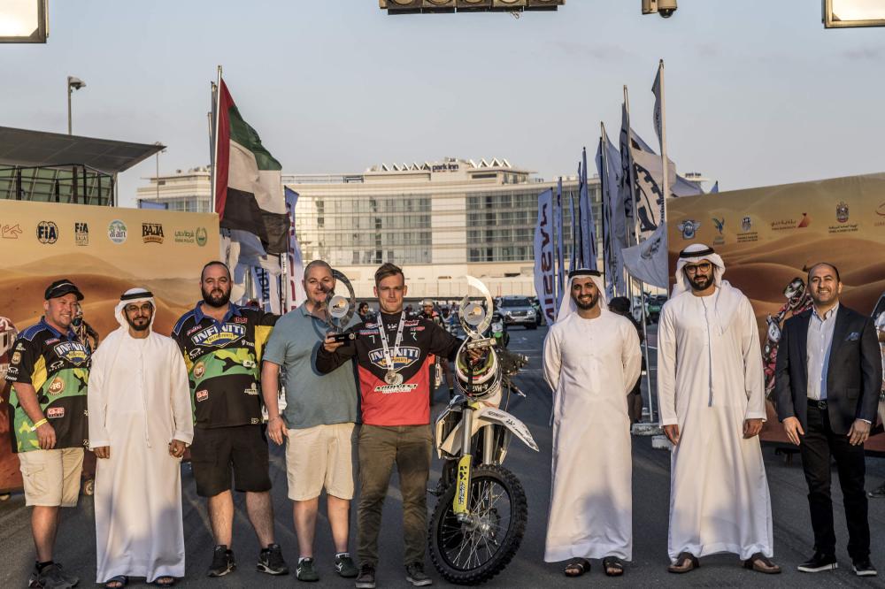 Bikes winner Aaron Mare with his squad