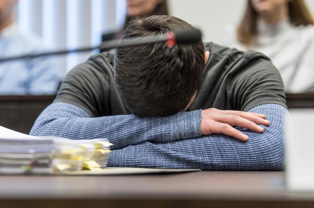 


Defendant Ali Bashar waits for the opening of his trial at court in Wiesbaden, western Germany on Tuesday. The Iraqi man is accused of the rape and murder of teenage girl Susanna that inflamed anti-immigrant tensions amid a mass influx of asylum seekers. — AFP