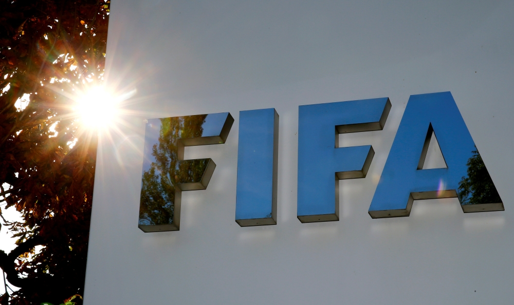 The logo of FIFA is seen in front of its headquarters in Zurich, Switzerland, in this file photo. — Reuters