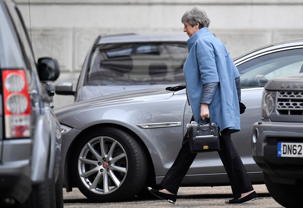 Britain’s Prime Minister Theresa May is seen at Downing Street in London on Monday. — Reuters