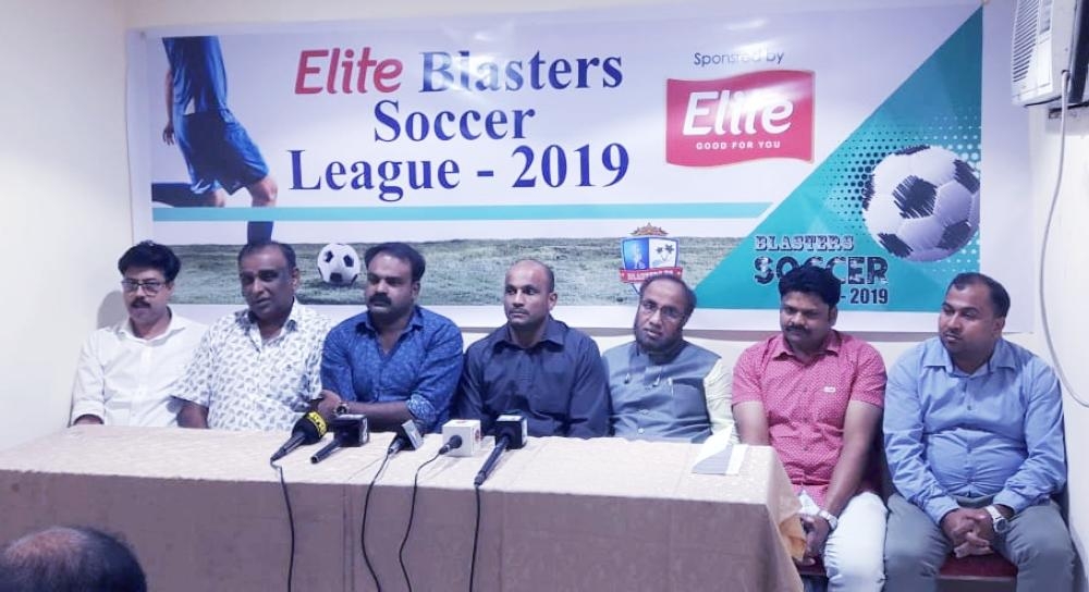 Blasters FC office-bearers and guests at press conference.