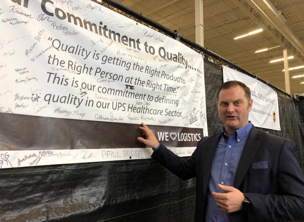 Chris Cassidy, who leads United Parcel Service's (UPS) global healthcare logistics strategy, is seen at the package delivery firm's Worldport sorting facility in Louisville, Kentucky, US. — Reuters
