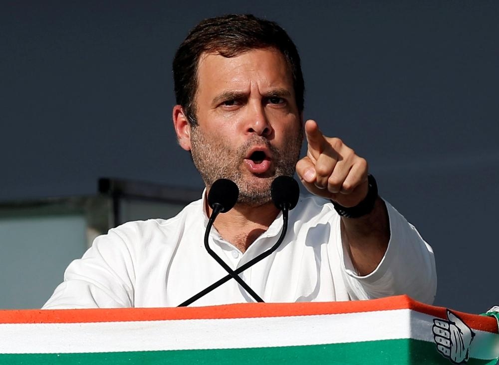 Rahul Gandhi, president of India’s main opposition Congress party, addresses his party’s supporters during a public meeting in Gandhinagar, Gujarat, India, in this March 12, 2019 file photo. — Reuters