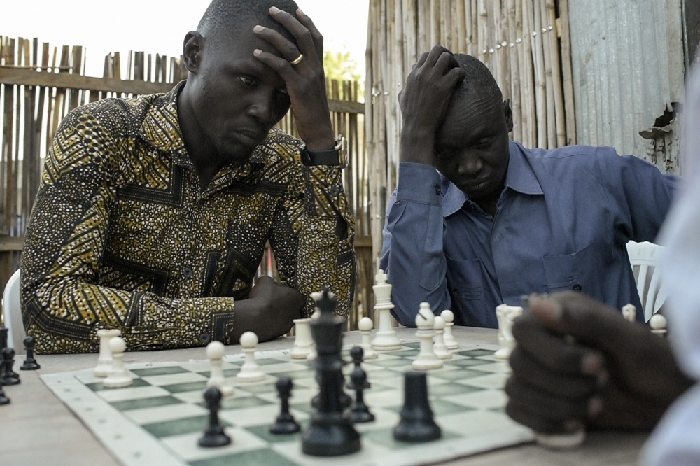 People play chess at the Munuki Chess Club in Juba, South Sudan, in this March 2, 2019 file photo. — AFP
