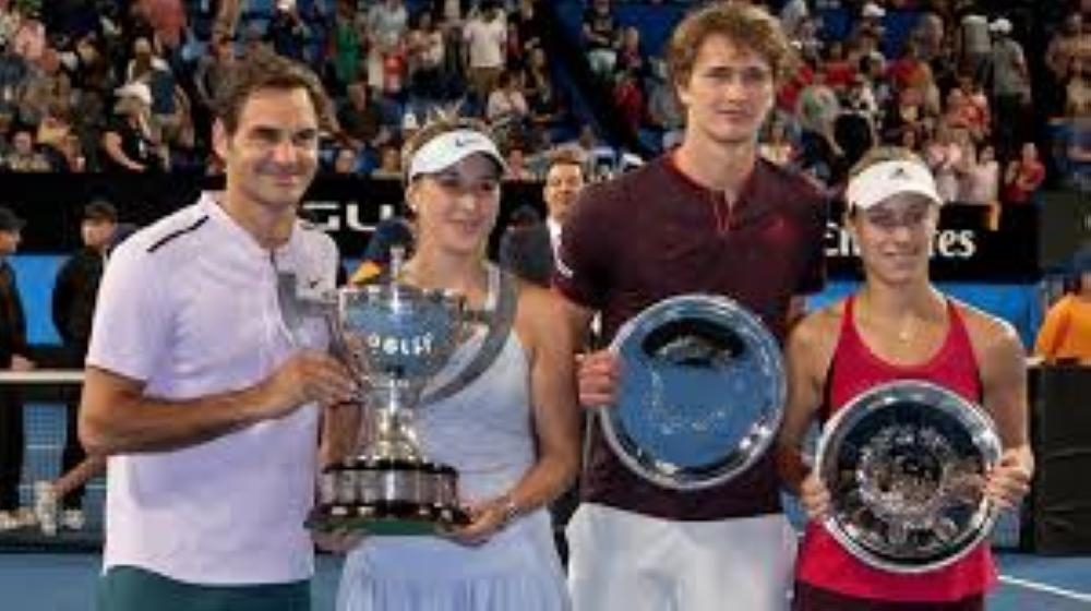 2018 finalists Roger Federer and Belinda Bencic of Switzerland, as well as Alexander Zverev and Angelique Kerber of Germany in the Hopman Cup file photo.— AFP