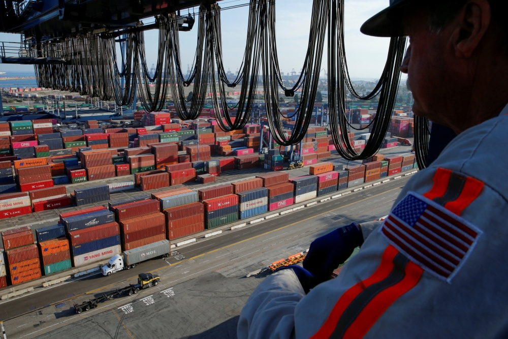 Shipping containers are pictured at Yusen Terminals (YTI) on Terminal Island at the Port of Los Angeles in Los Angeles, California, US. — Reuters