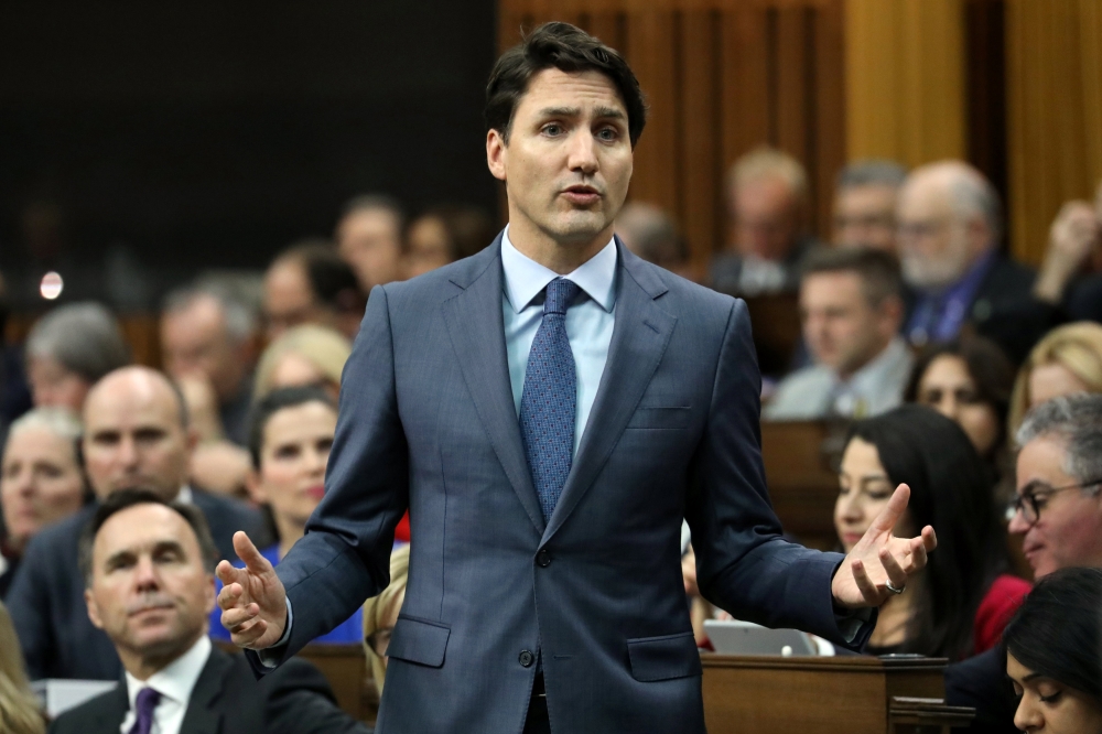 Canada’s Prime Minister Justin Trudeau speaks during Question Period in the House of Commons on Parliament Hill in Ottawa, Ontario, on Wednesday. — Reuters