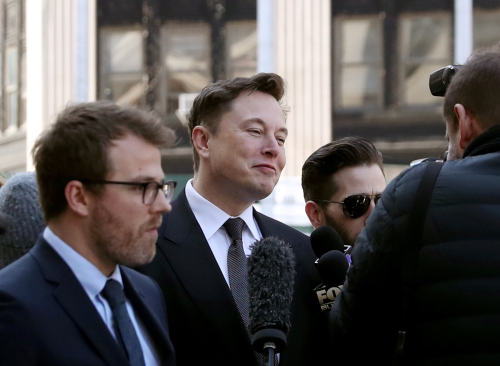 Tesla CEO Elon Musk arrives at Manhattan federal court for a hearing on his fraud settlement with the Securities and Exchange Commission (SEC) in New York City, US, Thursday. — Reuters
