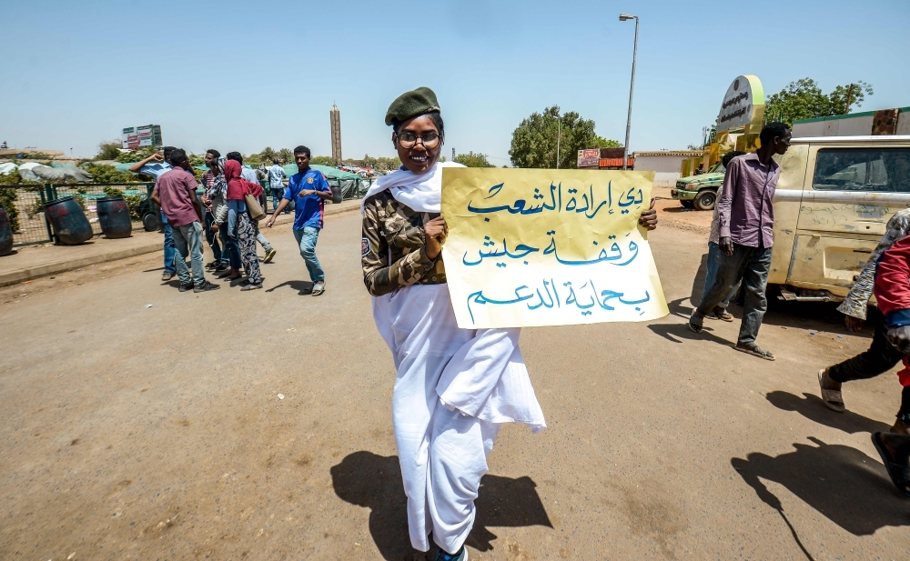 Lt. Gen. Abdel Fattah Al-Burhan Abdulrahman, new chief of Sudan's ruling military council, addressing the nation on Saturday. — AFP