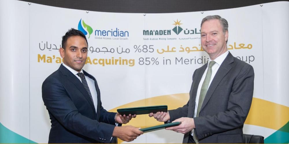 Maaden officially announces acquisition of 85percent of Meridian Fertilizers Group in Africa.