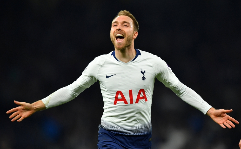 


Tottenham’s Christian Eriksen celebrates scoring against Brighton & Hove Albion during their Premier League match at Tottenham Hotspur Stadium, London, Tuesday. — Reuters 