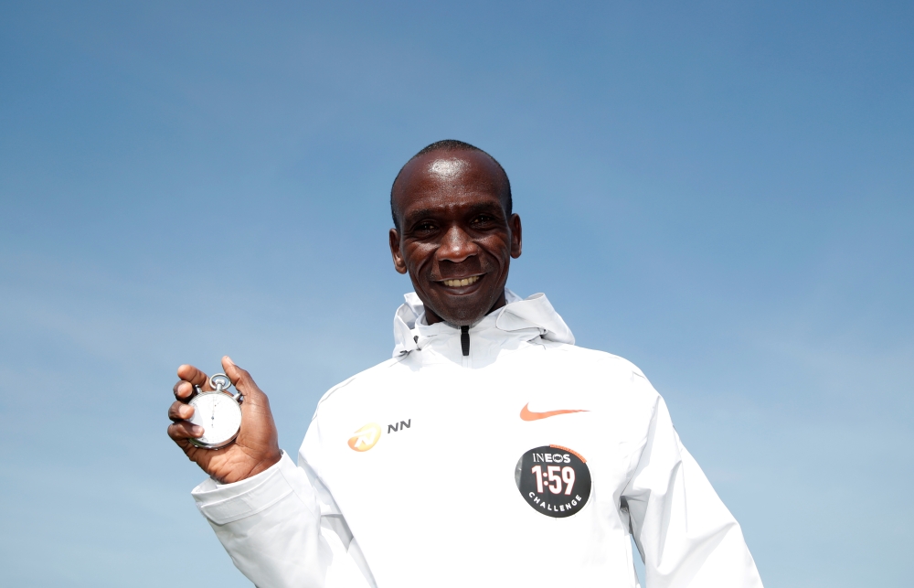 Kenya's Eliud Kipchoge poses for a photograph taken on April 30, 2019. Kipchoge reveals plans to break two hour marathon record later this year. — Reuters