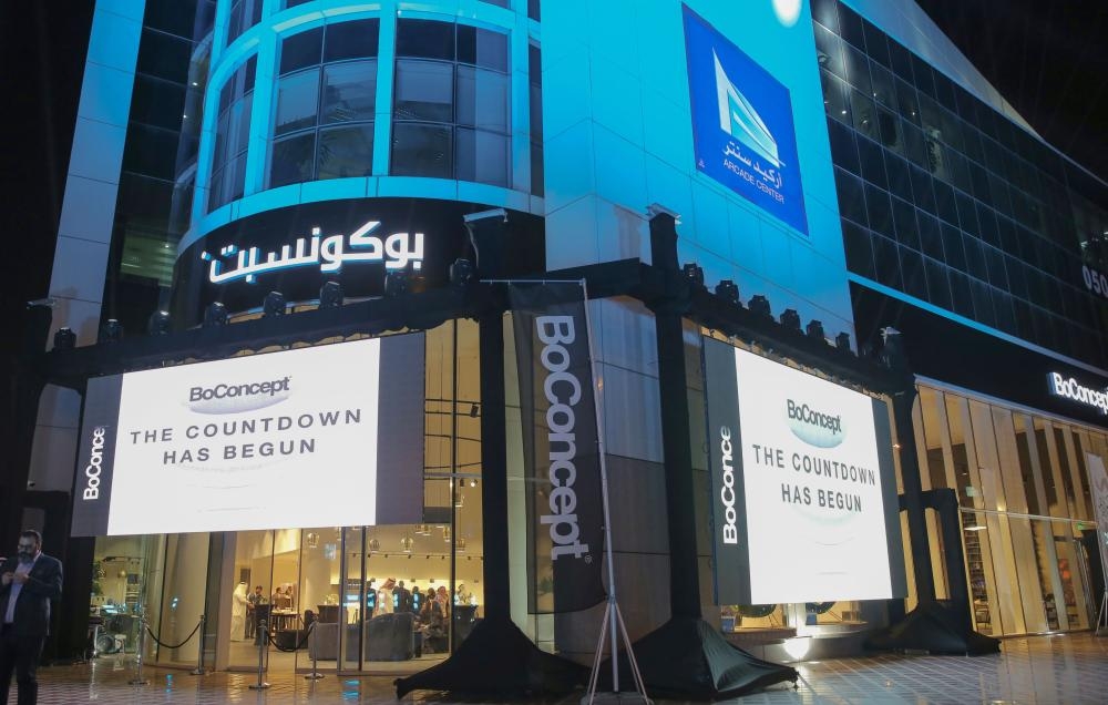 Omar Hassan Asaad, General Manager of Al Bonian Trading and Contracting Company (BoConcepet KSA), inaugurates the new store during a special opening ceremony in the presence of the Ambassador of Denmark to Saudi Arabia