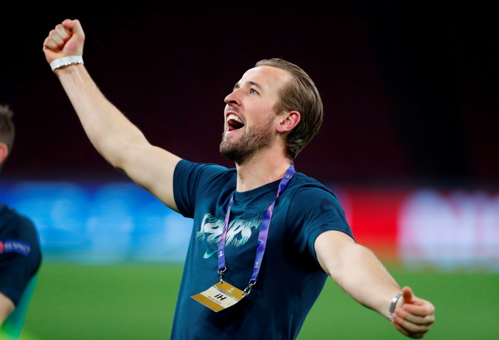 Tottenham's Harry Kane celebrates after the match. — Reuters