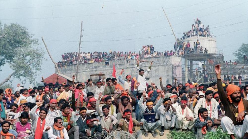 The disputed site of Ayodhya in Faizabad district of Uttar Pradesh, India, after Hindu zealots demolished the 465-year-old Babri Masjid in 1992. — File photo