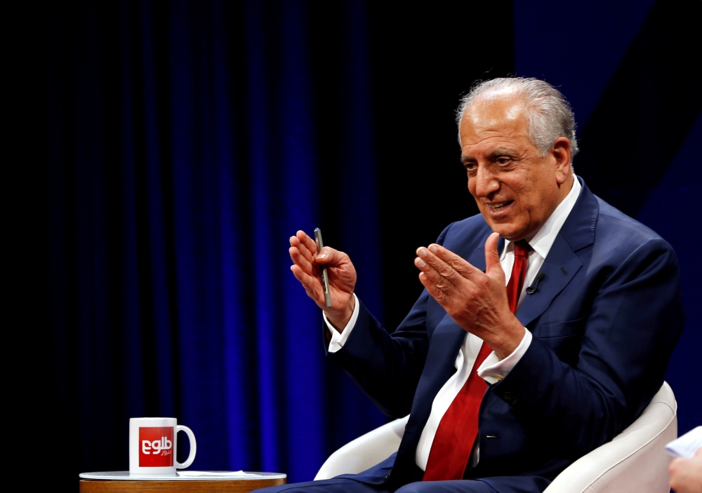 US envoy for peace in Afghanistan Zalmay Khalilzad speaks during a debate at Tolo TV channel in Kabul, Afghanistan, on April 28, 2019. — Reuters