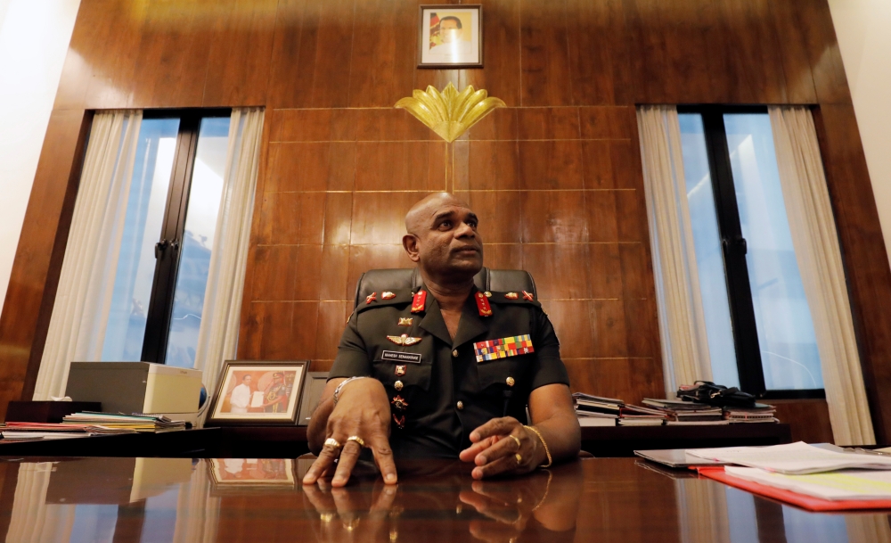 Sri Lanka’s Army commander Mahesh Senanayake speaks after an interview at the Army Headquarters in Colombo, Sri Lanka, on Friday. — Reuters
