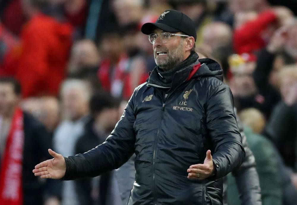 Liverpool manager Juergen Klopp reacts during the Champions League semfinal second leg match against Barcelona at Anfield, Liverpool, Britain, on Tuesday. — Reuters