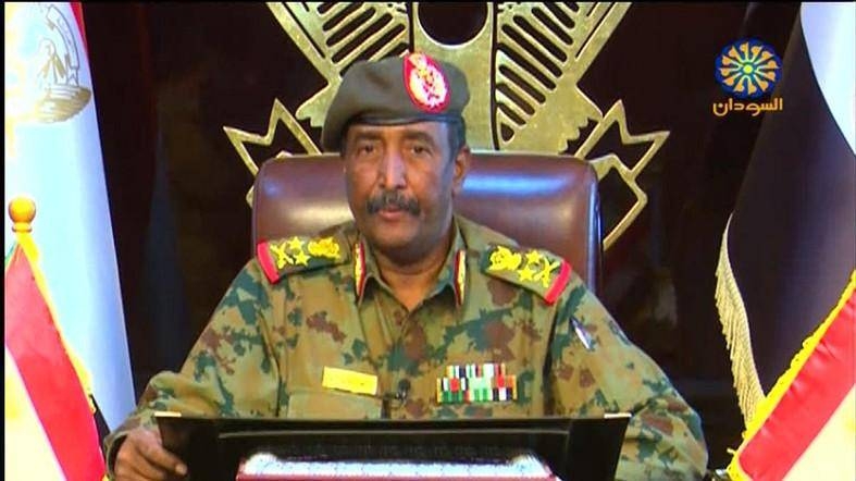 A grab from a broadcast on Sudan TV shows Lt. Gen. Abdel Fattah Al-Burhan Abdulrahman, chief of Sudan's ruling military council. — AFP