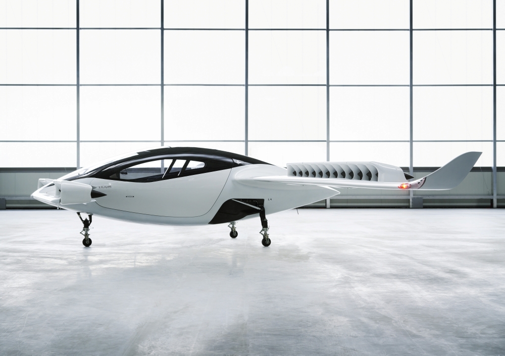 A undated handout illustration obtained from the Lilium website on Thursday, shows a battery-powered five-seater aircraft prototype, that Lilium hopes to bring into service by 2025. — Reuters