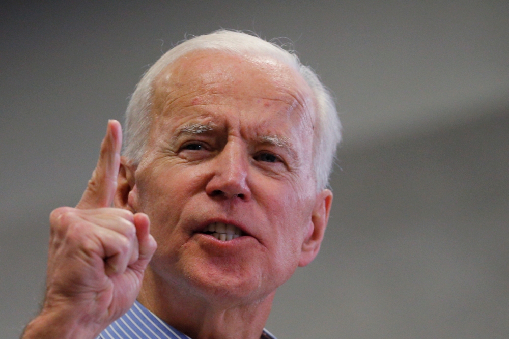 Democratic 2020 US presidential candidate and former Vice President Joe Biden speaks at a campaign stop in Manchester, New Hampshire, on May 13, 2019. — Reuters