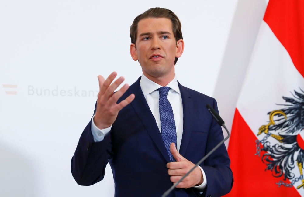 Austrian Chancellor Sebastian Kurz addresses the media in Vienna, Austria, May 18. - Reuters