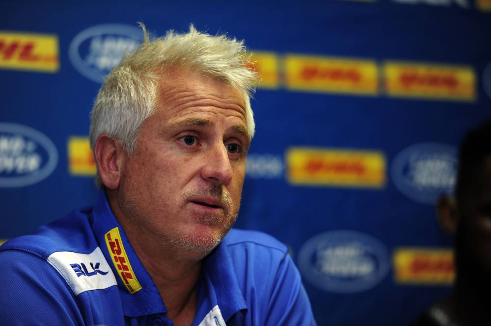 Robbie Fleck, head coach of the Stormers chats to media during the 2019 Super Rugby training session for the Stormers ahead of their game against the Crusaders, at Newlands Rugby Stadium, Cape Town in this 16 May 2019 file photo. — Reuters