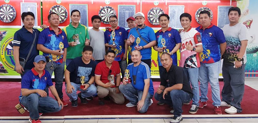 Winners and participants in the Rexson Fernandez Birthday Darts Tournament of EPDA.