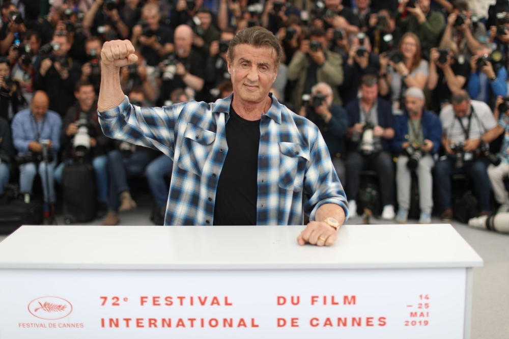 US actor Sylvester Stallone poses during a photocall for 