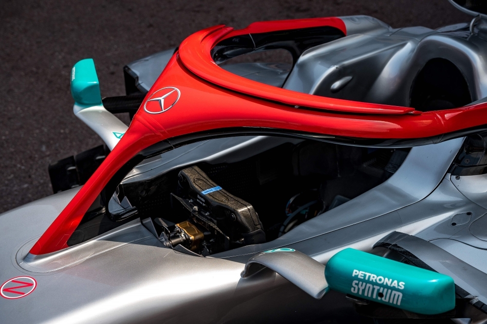 Tribute to the late F1 legend Niki Lauda is seen on the car of Mercedes AMG's Finnish driver Valtteri Bottas during an autograph session at the Monaco street circuit on friday in Monaco, ahead of the Monaco Formula 1 Grand Prix. — AFP