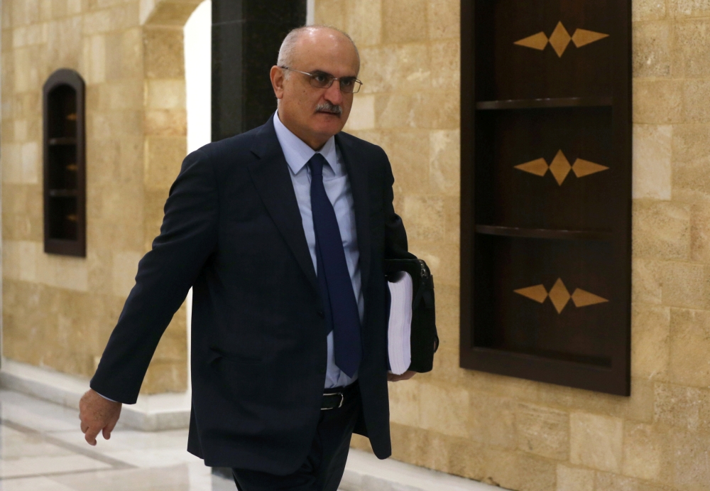 Lebanon's Finance Minister Ali Hassan Khalil walks to attend the Cabinet meeting in Baabda, Lebanon, on Monday. — Reuters