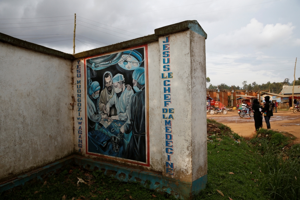 A sign is seen outside an Ebola transit centre in the town of Katwa, near Butembo, in the Democratic Republic of Congo, in this March 26, 2019 file photo. — Reuters