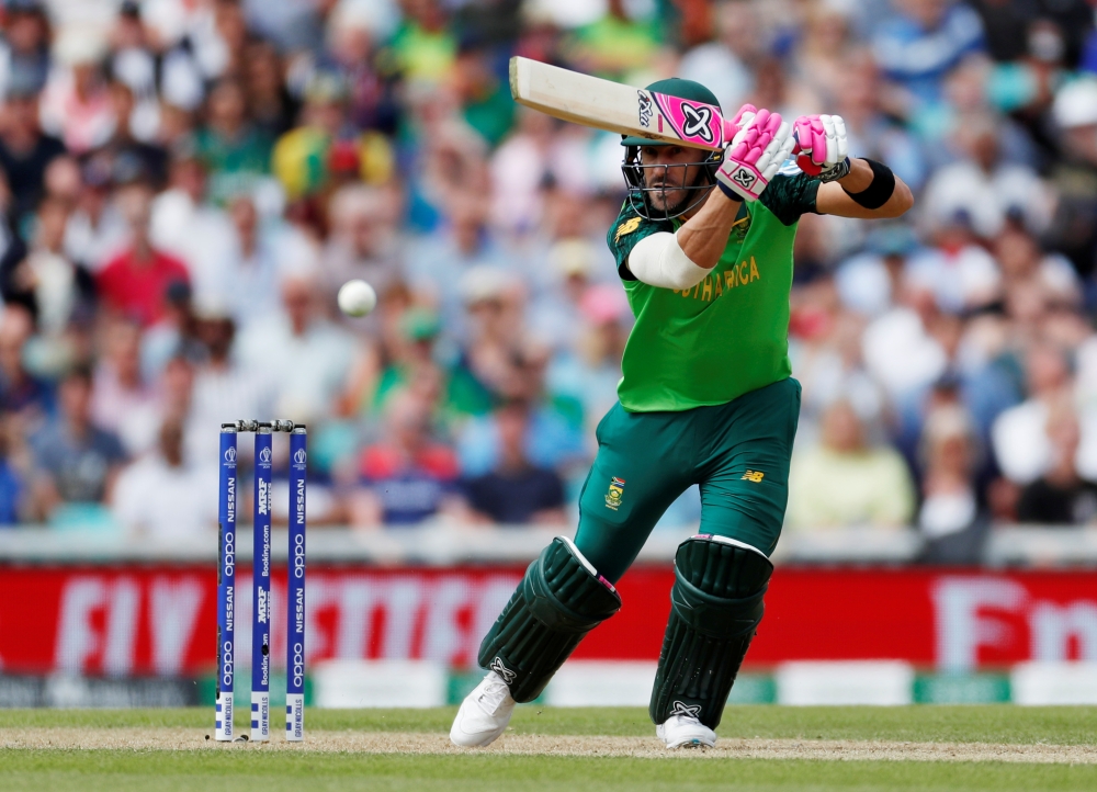 South Africa's Faf du Plessis in action during the ICC Cricket World Cup match against England at the Kia Oval, London, Britain, on Thursday. —  Reuters
