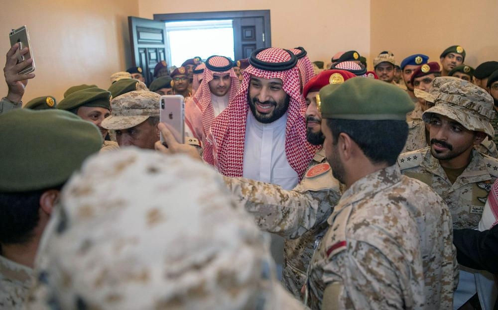 Crown Prince Muhammad Bin Salman, deputy premier and minister of defense, meets on Tuesday the armed forces personnel during a visit to the southern border region to offer them Eid greetings. – SPA
