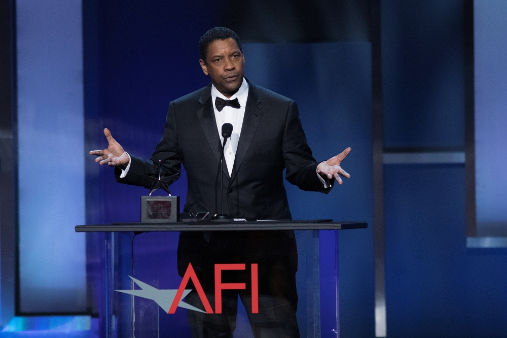 Actor Denzel Washington accepts the 47th AFI Life Achievement Award at the gala honoring him in Los Angeles, California, on Thursday. — Reuters