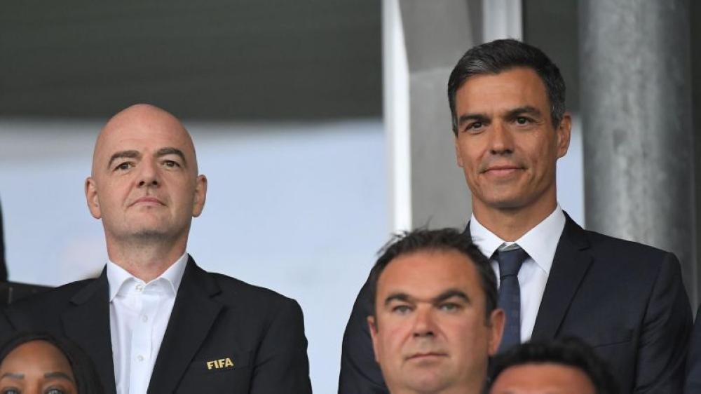 FIFA President Gianni Infantino and Pedro Sanchez pictured last year in this file photo. — AFP