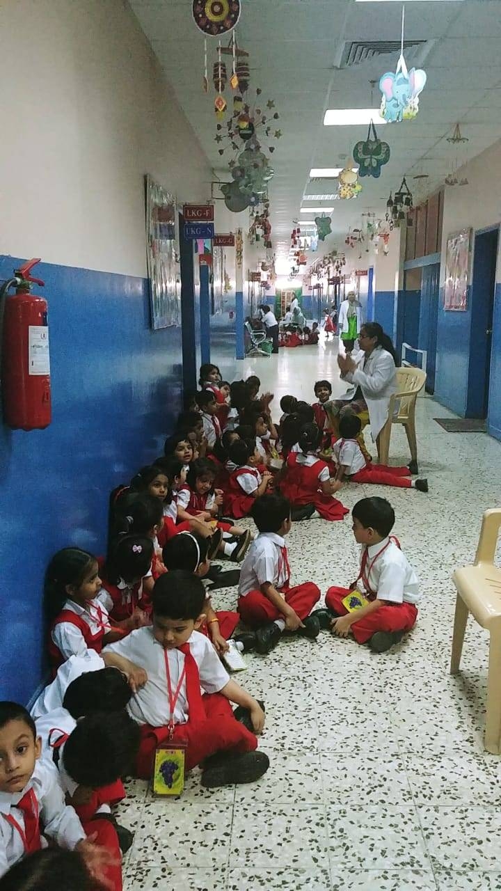 Students in the corridors of IISD building in Dammam, Sunday. — Courtesy photo