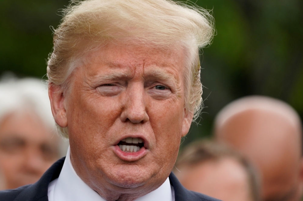 US President Donald Trump speaks while welcoming champions of the 103rd Indianapolis 500 on the South Lawn of the White House in Washington in this June 10, 2019 file photo. — Reuters