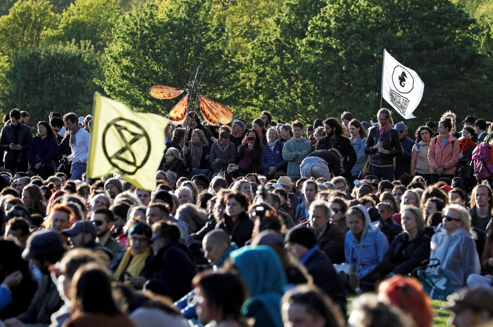 Climate change activists attend the closing ceremony of the Extinction Rebellion protests in Hyde Park, in London, Britain April 25, 2019. — Reuters file photo