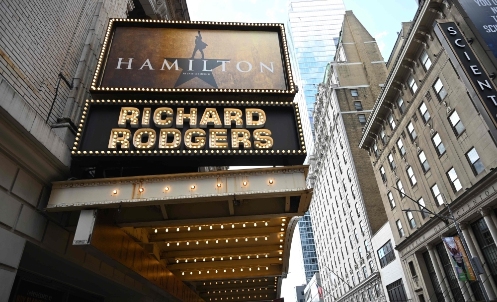 The Richard Rodgers Theatre is seen on June 6, 2019 located on 226 West 46th Street where 