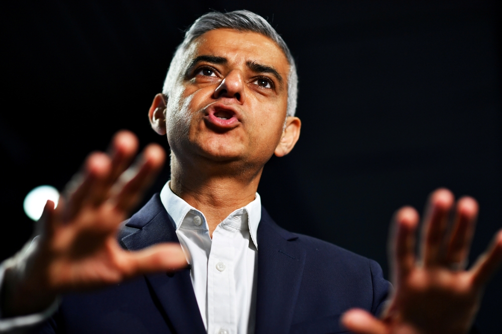 Mayor of London Sadiq Khan speaks during an interview at an event to promote the start of London Tech Week in London in this June 10, 2019 file photo. — Reuters